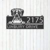 Personalized Boxer Dog Cute Puppy Address Sign House Number Plaque Custom Metal Sign 3