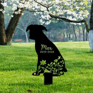 Personalized Boxer Memorial Sign Yard Stakes Boxer Dog Grave Marker Cemetery Decor Custom Metal Sign