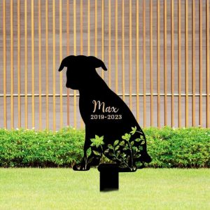 Personalized Boxer Memorial Sign Yard Stakes Boxer Dog Grave Marker Cemetery Decor Custom Metal Sign