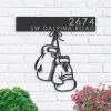 Personalized Boxing Gloves Boxer Address Sign House Number Plaque Custom Metal Sign 1
