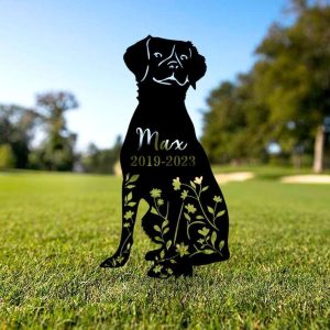 Personalized Brittanys Dog Memorial Sign Yard Stakes Floral Brittanys Dog Grave Marker Cemetery Decor Custom Metal Sign