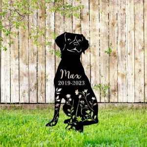 Personalized Brittanys Dog Memorial Sign Yard Stakes Floral Brittanys Dog Grave Marker Cemetery Decor Custom Metal Sign 3