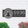 Personalized Buddha Tree of Life Address Sign House Number Plaque Custom Metal Sign 1