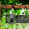 Personalized Buddha Tree of Life Address Sign House Number Plaque Custom Metal Sign 3