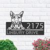 Personalized Bull Terrier Dog Cute Puppy Address Sign House Number Plaque Custom Metal Sign 1