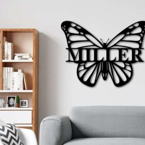 Personalized Butterfly Address Sign House Number Plaque Custom Metal Sign