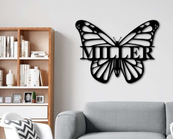 Personalized Butterfly Address Sign House Number Plaque Custom Metal Sign