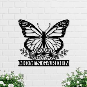 Personalized Butterfly Garden Sunflower Decorative Custom Metal Sign 1