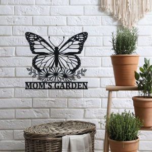 Personalized Butterfly Garden Sunflower Decorative Custom Metal Sign 3