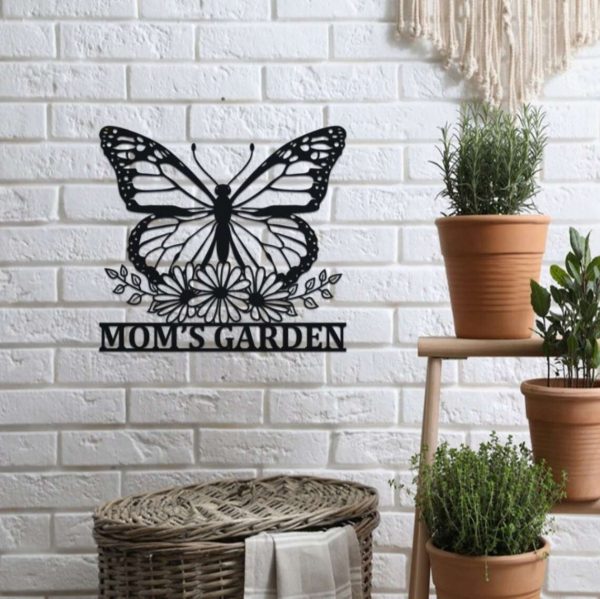 Personalized Butterfly Garden Sunflower Decorative Custom Metal Sign