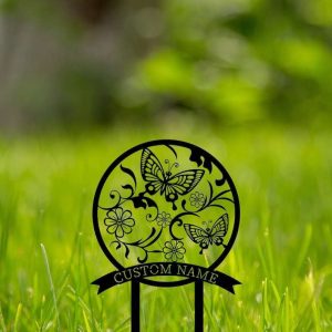 Personalized Butterfly Garden Yard Stakes Decorative Custom Metal Sign 1