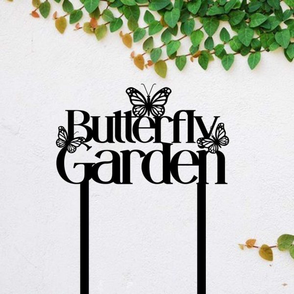 Personalized Butterfly Garden Yard Stakes Decorative Custom Metal Sign