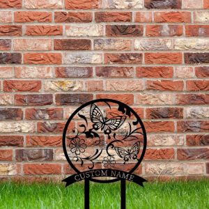 Personalized Butterfly Garden Yard Stakes Decorative Custom Metal Sign 3