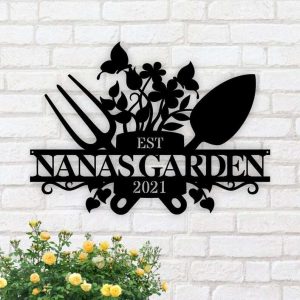 Personalized Butterfly Garden with Garden Tools Decorative Custom Metal Sign