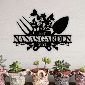 Personalized Butterfly Garden with Garden Tools Decorative Custom Metal Sign 3