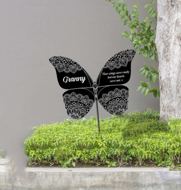 Personalized Butterfly Memorial Sign Yard Stakes In Loving Memory Grave Marker Cemetery Decor Custom Metal Sign