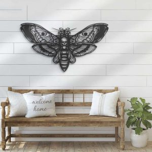 Personalized Butterfly Skull Emo Goth Skeleton Butterfly Witch Decorative Garden Custom Metal Sign 1