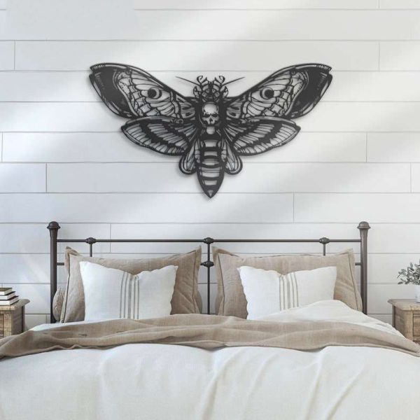 Personalized Butterfly Skull Emo Goth Skeleton Butterfly Witch Decorative Garden Custom Metal Sign