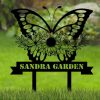 Personalized Butterfly With Flowers Garden Decorative Custom Metal Sign 1