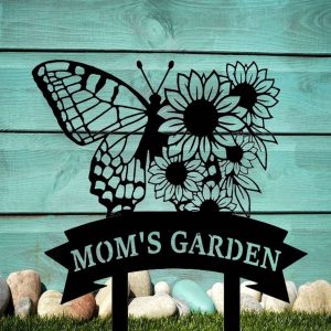 Personalized Butterfly With Sunflowers Garden Yard Stakes Decorative Custom Metal Sign 3