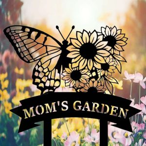 Personalized Butterfly With Sunflowers Garden Yard Stakes Decorative Custom Metal Sign 4