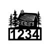 Personalized Cabin Forest Address Sign House Number Plaque Custom Metal Sign 1 1