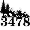 Personalized Cabin Mountains Home Address Sign Pine Tree House Number Plaque Custom Metal Sign 4