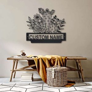 Personalized Cactus Flower Garden Decorative Custom Metal Sign 1