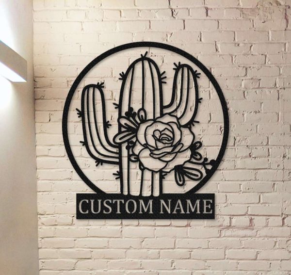 Personalized Cactus Garden Decorative Custom Metal Sign