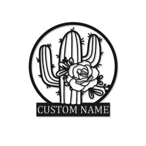 Personalized Cactus Garden Decorative Custom Metal Sign