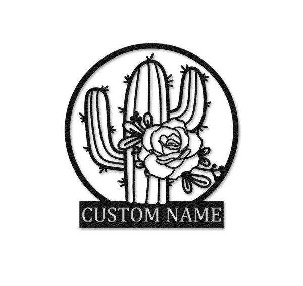 Personalized Cactus Garden Decorative Custom Metal Sign