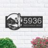 Personalized Cactus mountain Scene Wild Life Address Sign House Number Plaque Custom Metal Sign 1