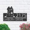 Personalized Cane Corso Cute Puppy Dog Address Sign House Number Plaque Custom Metal Sign 1