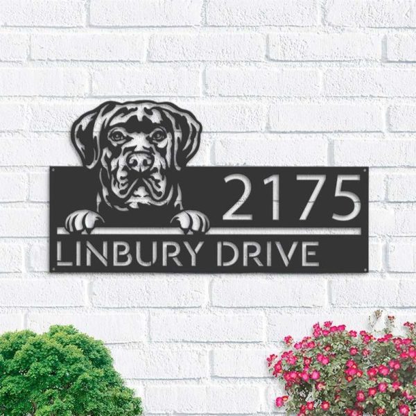 Personalized Cane Corso Dog Cute Puppy Address Sign House Number Plaque Custom Metal Sign