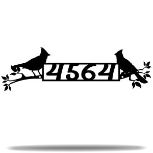 Personalized Cardinal Branch Tree Address Sign House Number Plaque Custom Metal Sign