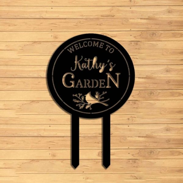 Personalized Cardinal Garden Stakes Decorative Custom Metal Sign