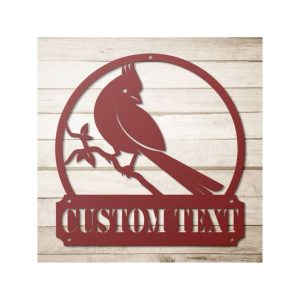 Personalized Cardinal Garden Welcome Decorative Custom Metal Sign Housewarming Gift 1