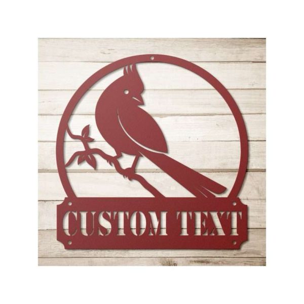 Personalized Cardinal Garden Welcome Decorative Custom Metal Sign Housewarming Gift