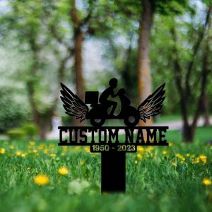 Personalized Carrier With Wings Memorial Sign Yard Stakes Grave Marker Cemetery Decor Custom Metal Sign 1