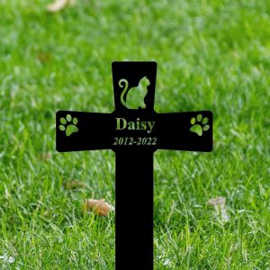 Personalized Cat Memorial Sign Yard Stakes Grave Marker Cemetery Decor Custom Metal Sign 2 1