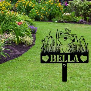 Personalized Cat With Butterfly Memorial Garden Yard Stake Decorative Custom Metal Sign 4