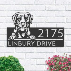 Personalized Chesapeake Bay Retriever Dog Cute Puppy Address Sign House Number Plaque Custom Metal Sign