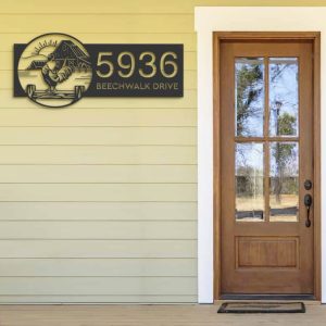 Personalized Chicken Rooster Farm Animal Ranch Address Sign House Number Plaque Custom Metal Sign