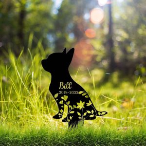 Personalized Chihuahua Memorial Sign Yard Stakes Dog Grave Marker Cemetery Decor Custom Metal Sign 1