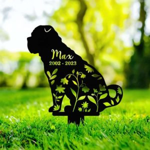 Personalized Chinese Shar-Pei Dog Memorial Sign Yard Stakes Pet Grave Marker Cemetery Decor Custom Metal Sign