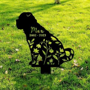 Personalized Chinese Shar Pei Dog Memorial Sign Yard Stakes Pet Grave Marker Cemetery Decor Custom Metal Sign 3