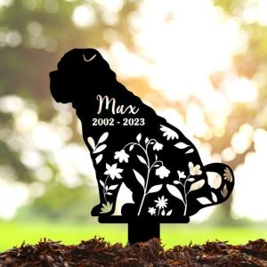 Personalized Chinese Shar Pei Dog Memorial Sign Yard Stakes Pet Grave Marker Cemetery Decor Custom Metal Sign 4