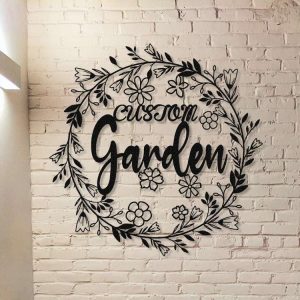 Personalized Circle Garden Sign Decorative Custom Metal Sign