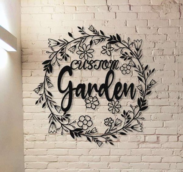 Personalized Circle Garden Sign Decorative Custom Metal Sign