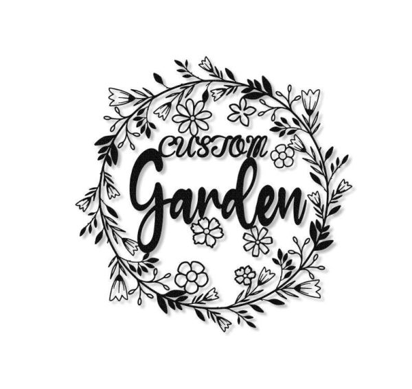 Personalized Circle Garden Sign Decorative Custom Metal Sign